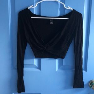 Black cropped long sleeve